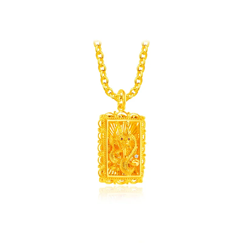ruby and diamond engagement ring 916 Gold Prosperous Dragon Pendant