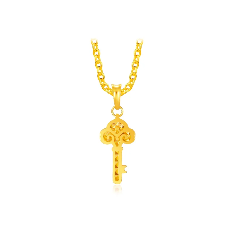 real citrine gemstone pendant 916 Gold Serenity Key Pendant