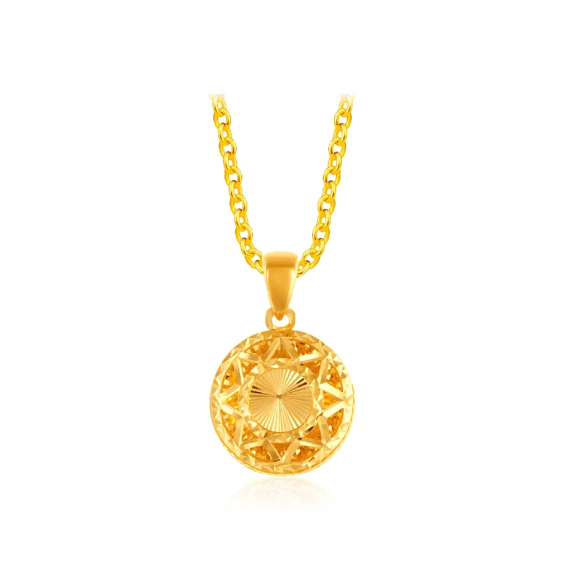 double-layered choker necklace 916 Gold Sun Pendant