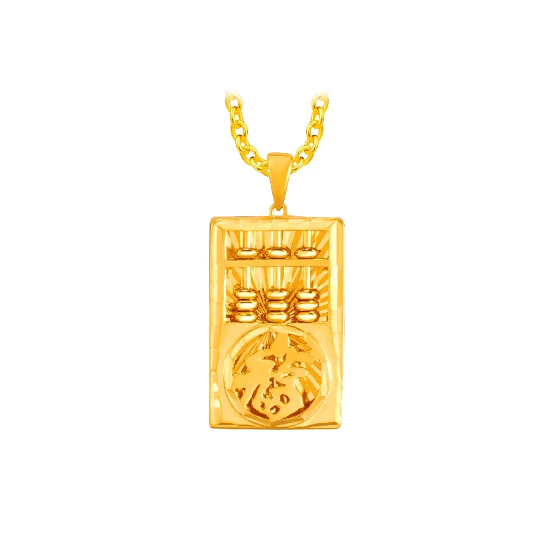 white opal engagement ring 916 Golden Bar of Prosperity Abacus Pendant