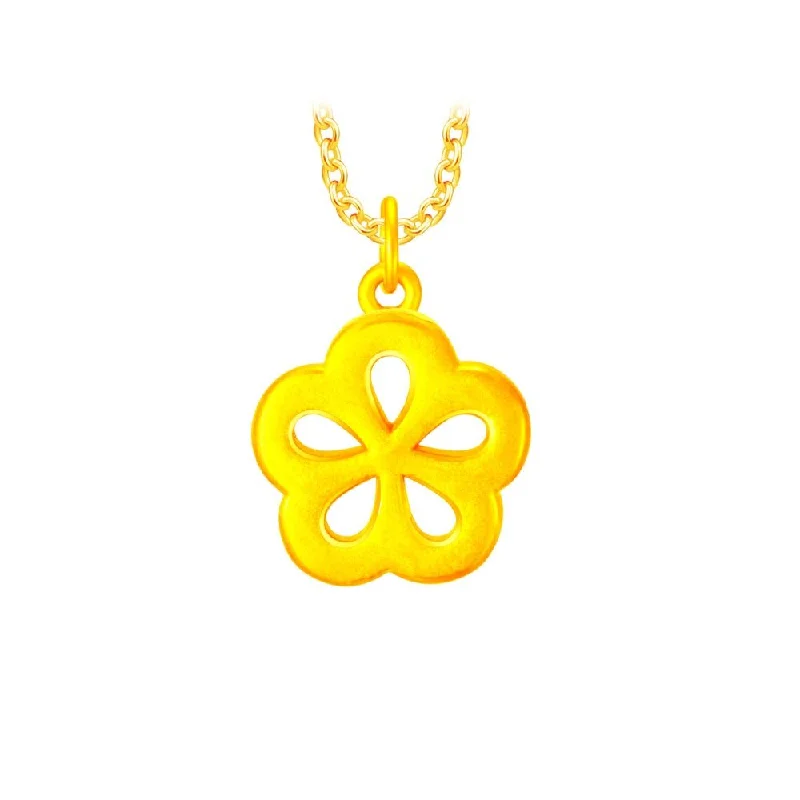 large statement turquoise ring 999 Gold Bloom Flower Pendant
