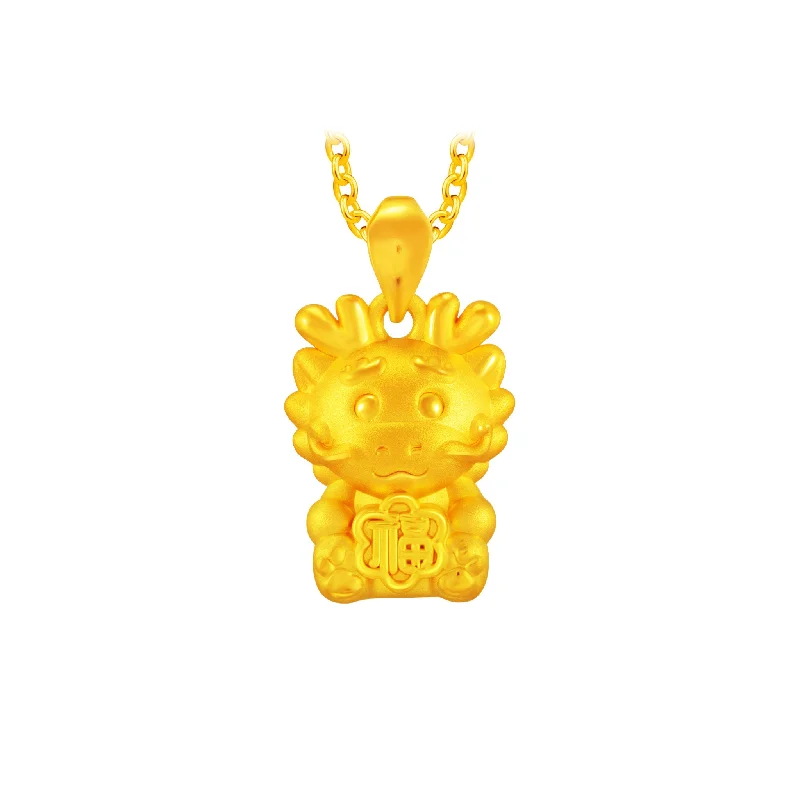 real garnet stacking rings 999 Gold Dragon Pendant