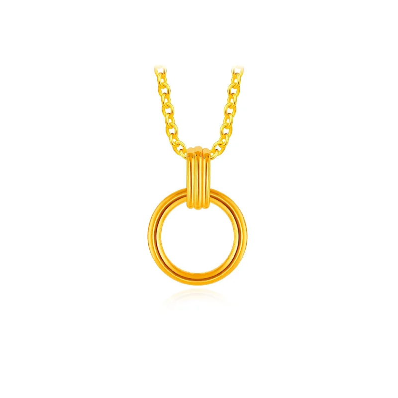 dainty pearl and diamond ring 999 Golden Halo Pendant