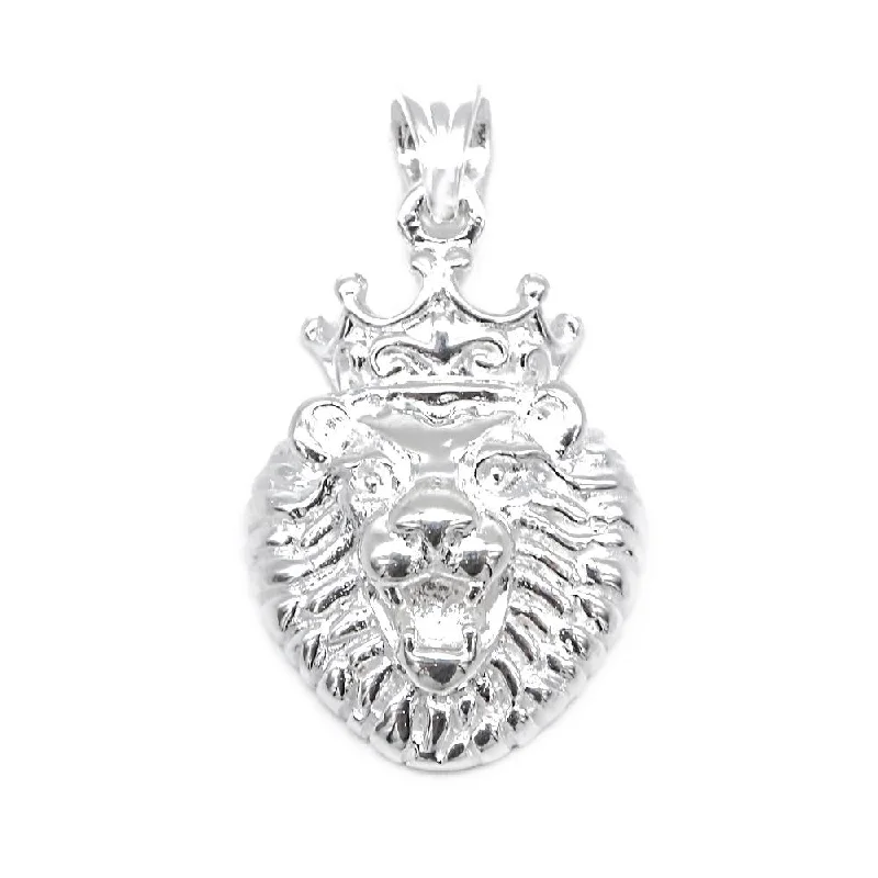 tiny gold huggie hoops Agnes Crowned Lion 925 Sterling Silver Pendant