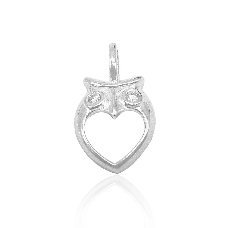 rose gold initial pendant necklace Aleena Open Heart Owl 925 Sterling Silver Pendant