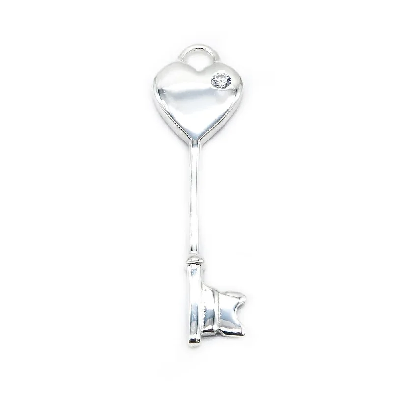 custom star sign necklace Alessia Heart Key 925 Sterling Silver Pendant