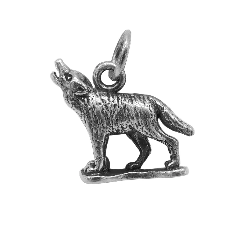 wide gold cuff bracelet Alexis Silver Oxidized Wolf Pendant