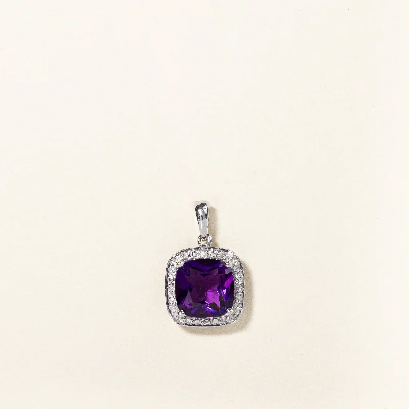 wide gold cuff bracelet Amethyst & Diamond Pendant | 2.15ct, 0.06ctw |