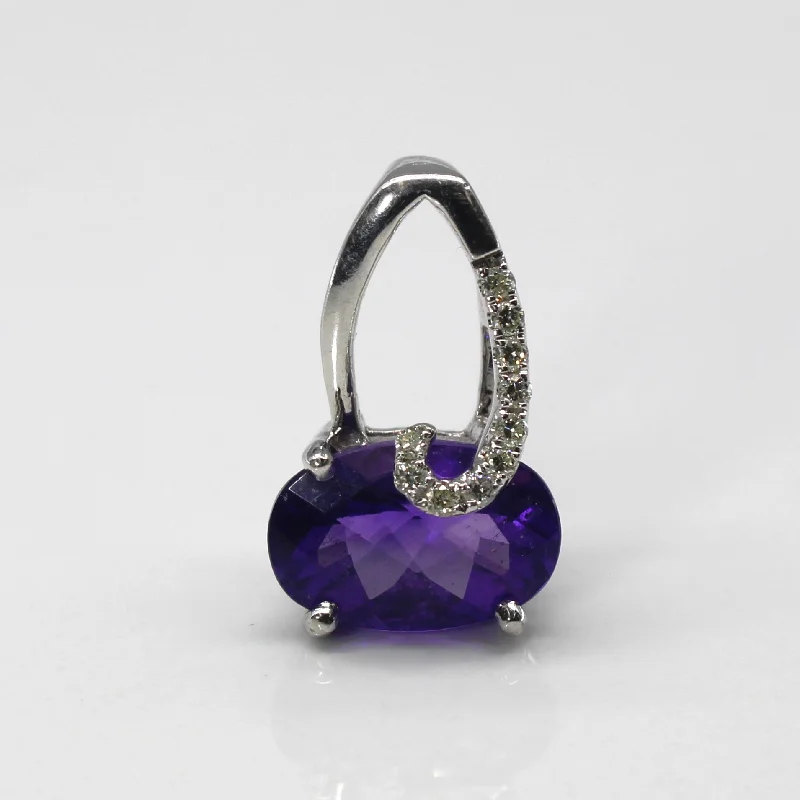 Amethyst & Diamond Pendant | 3.00ct | 0.10ctw |