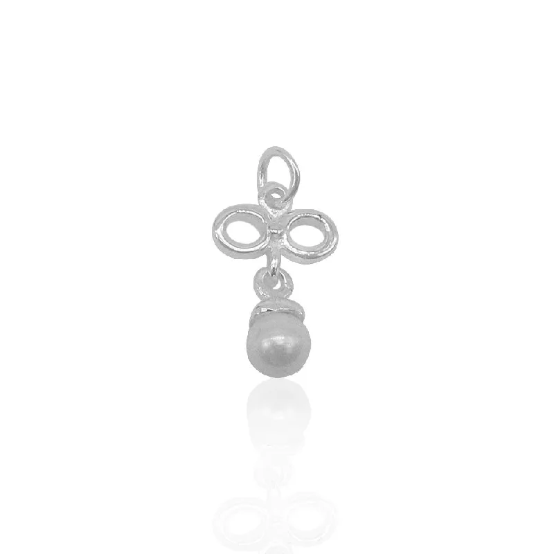 handmade braided hemp bracelet Aniya Bow & Pearl 925 Sterling Silver Pendant