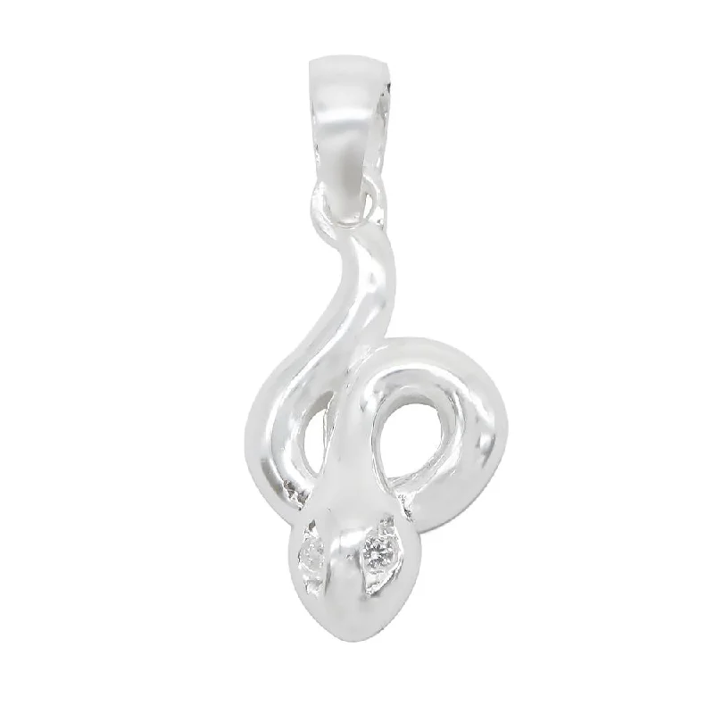 emerald-cut engagement ring halo Arradine Snake 925 Sterling Silver Pendant