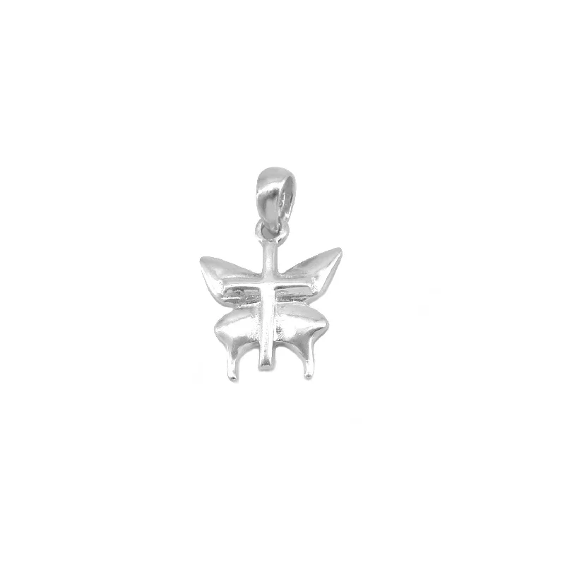 simple crescent moon ring Butterfly Cross Pendant