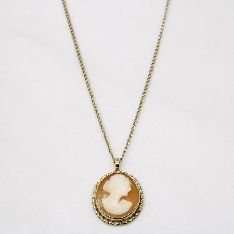 Carved Shell Cameo Pendant & Necklace | 1.50ct | 16" |