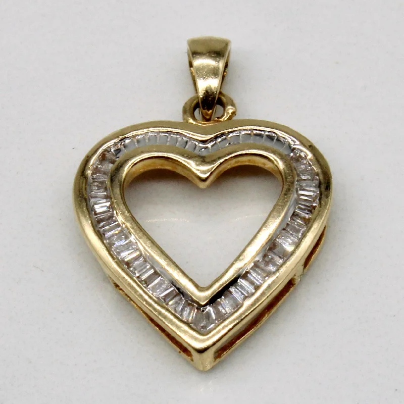 Channel Set Diamond Heart Pendant | 0.23ctw |