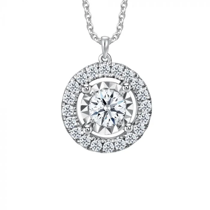 classic diamond hoop earrings Classic Round Diamond Pendant
