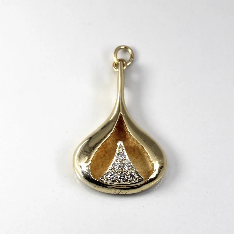 Cluster Diamond Tear Drop Gold Pendant | 0.16ctw |