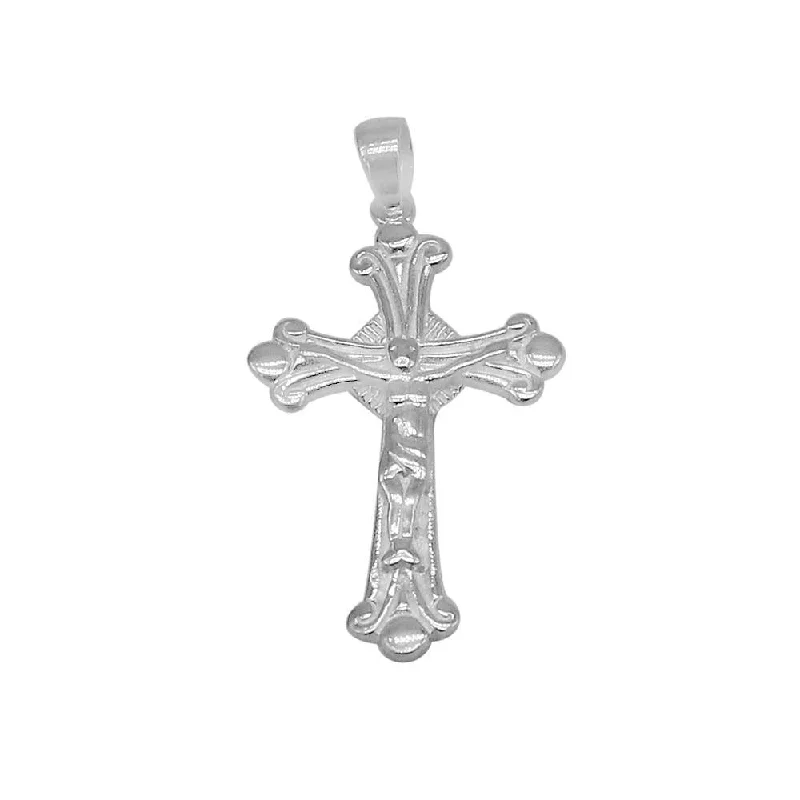 round cut diamond engagement ring Cross with Jesus Christ Charm