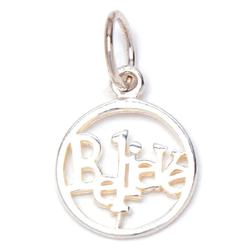 personalized coordinates ring custom Cut-Out Believe in Round Pendant