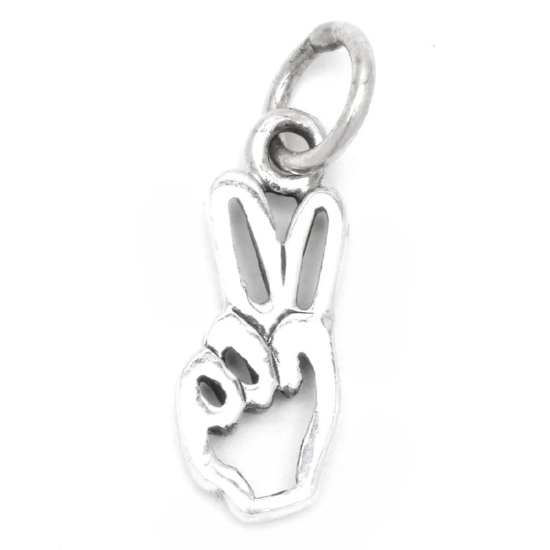 hammered silver pendant necklace Cut-Out Peace Sign Pendant