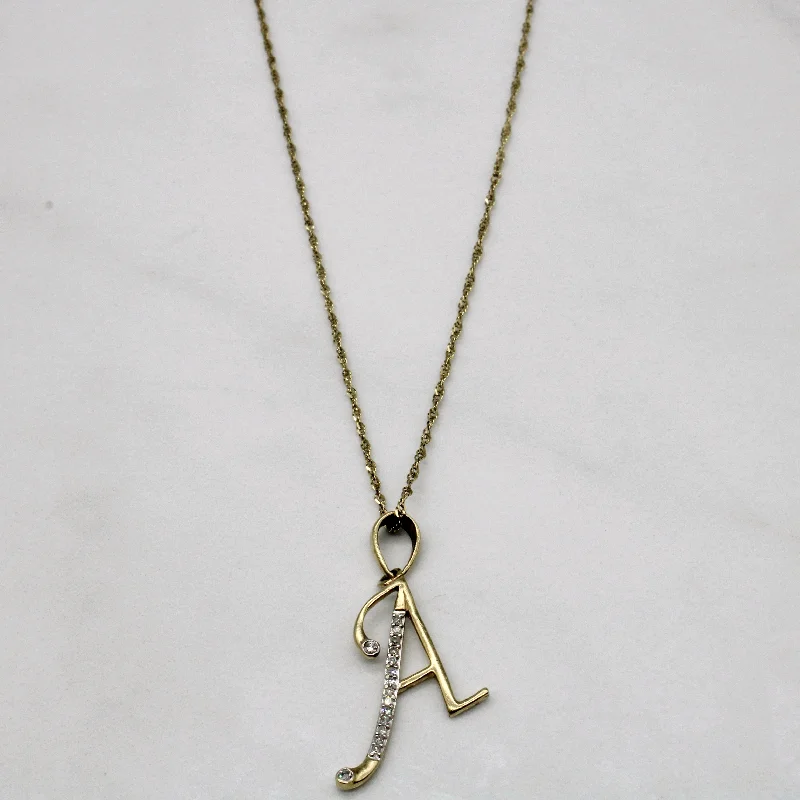 Diamond 'A' Initial Pendant & Necklace | 0.06ctw | 18" |