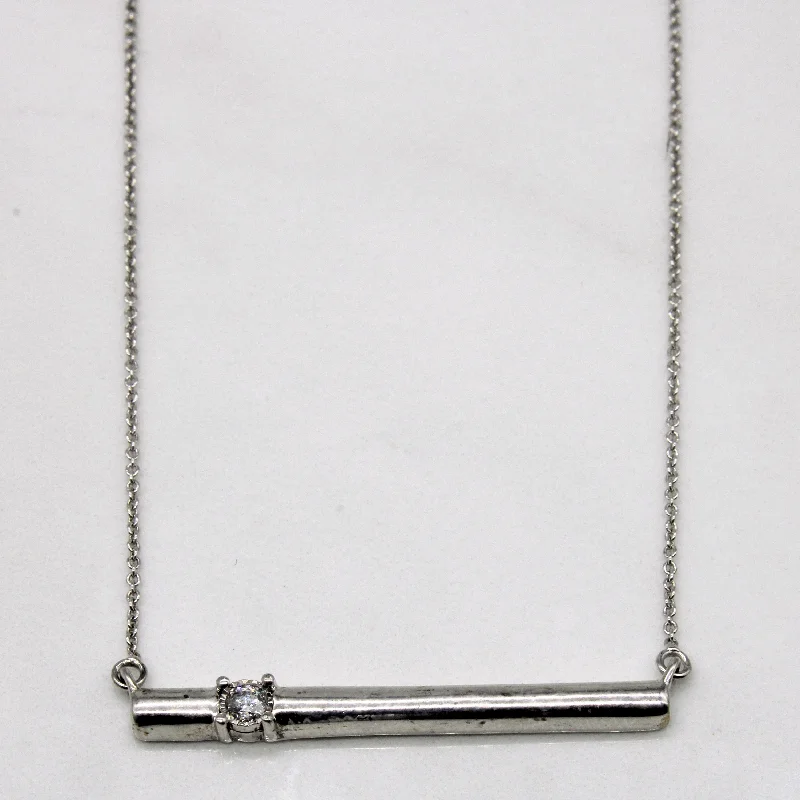 Diamond Bar Pendant Necklace | 0.07ct | 18" |