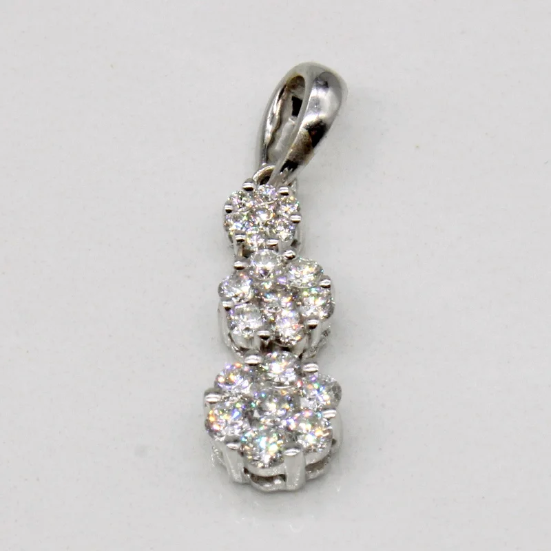 Diamond Cluster Drop pendant | 0.40ctw |