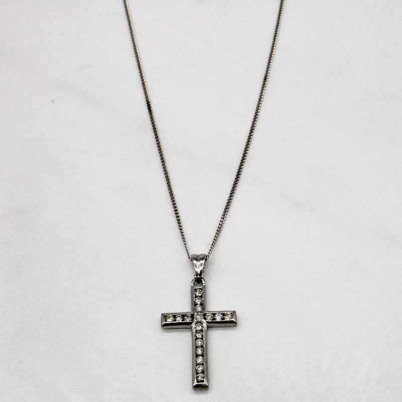 Diamond Cross Pendant & Necklace | 0.25ctw | 18" |