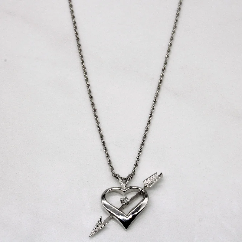 Diamond Cupid's Arrow Pendant & Necklace | 0.02ct | 18" |