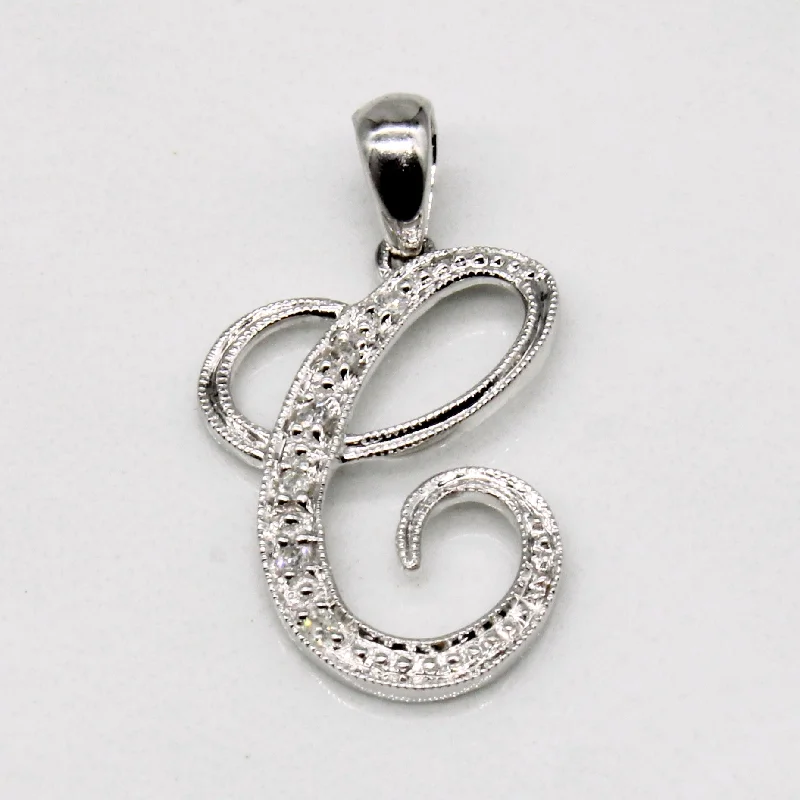 Diamond Cursive 'C' Initial Pendant | 0.024ctw |