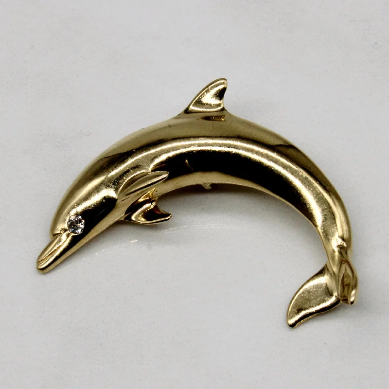 Diamond Dolphin Pendant | 0.03ct |