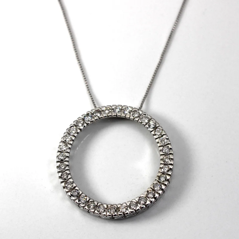 Diamond Eternity Pendant Necklace | 0.96ctw |19"|