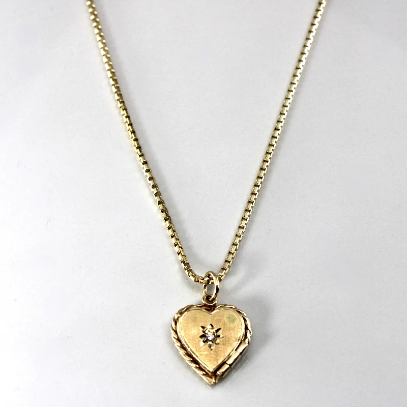 Diamond Heart Locket Necklace | 0.04ct | 22"|