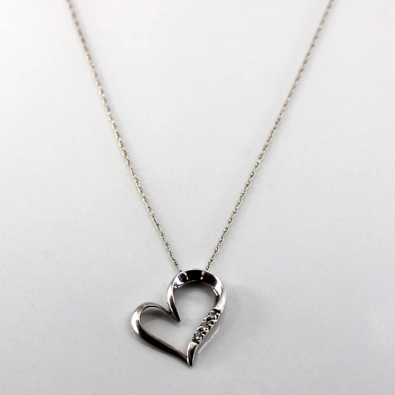 Diamond Heart Pendant Necklace | 0.03ctw | 19"|