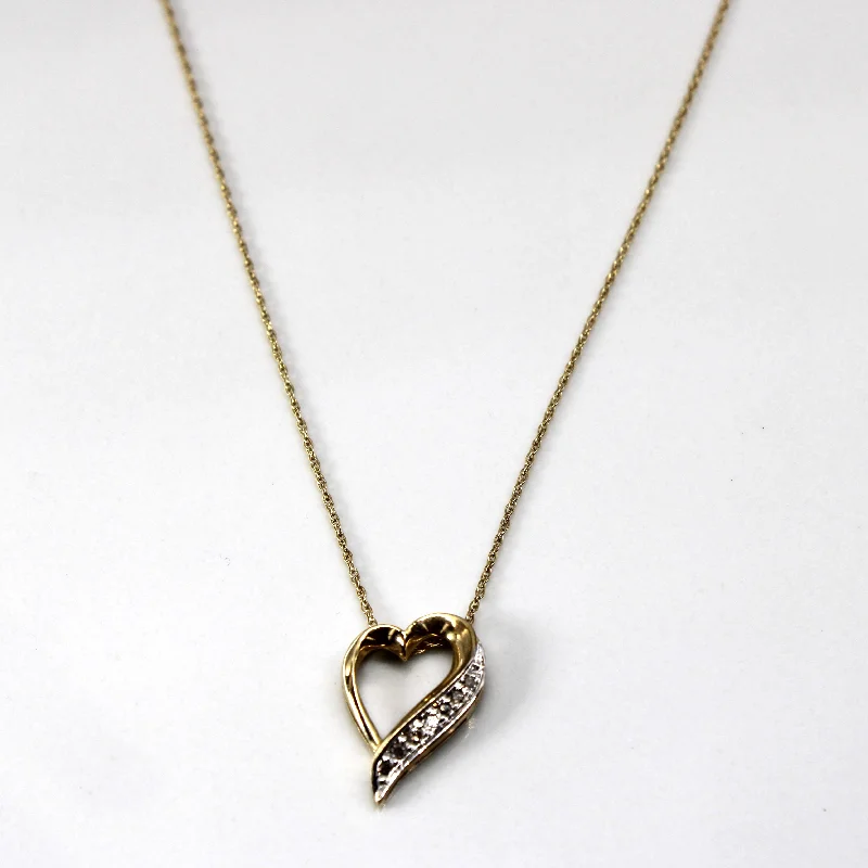 Diamond Heart Pendant Necklace | 0.04ctw | 16"|