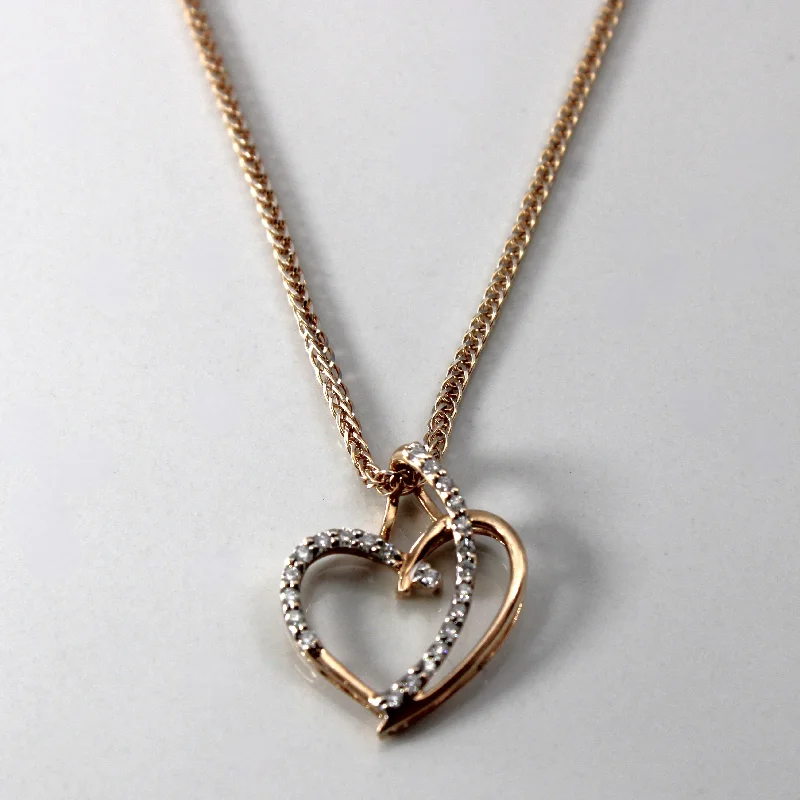 Diamond Heart Pendant Necklace | 0.18ctw | 20"|