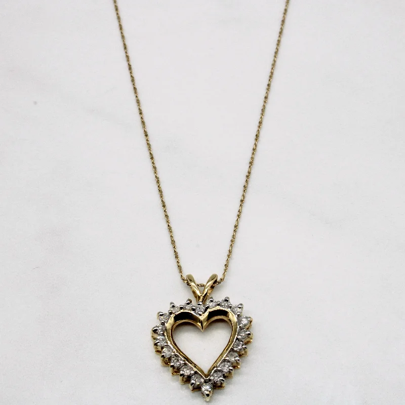 Diamond Heart Pendant & Necklace | 0.50ctw | 20" |