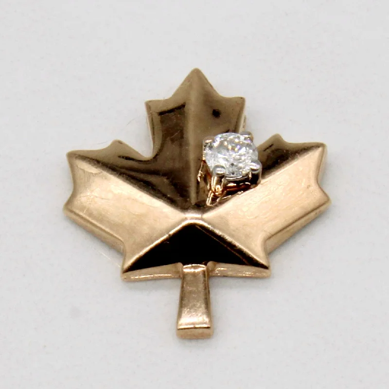 Diamond Maple Leaf Pendant | 0.06ct |