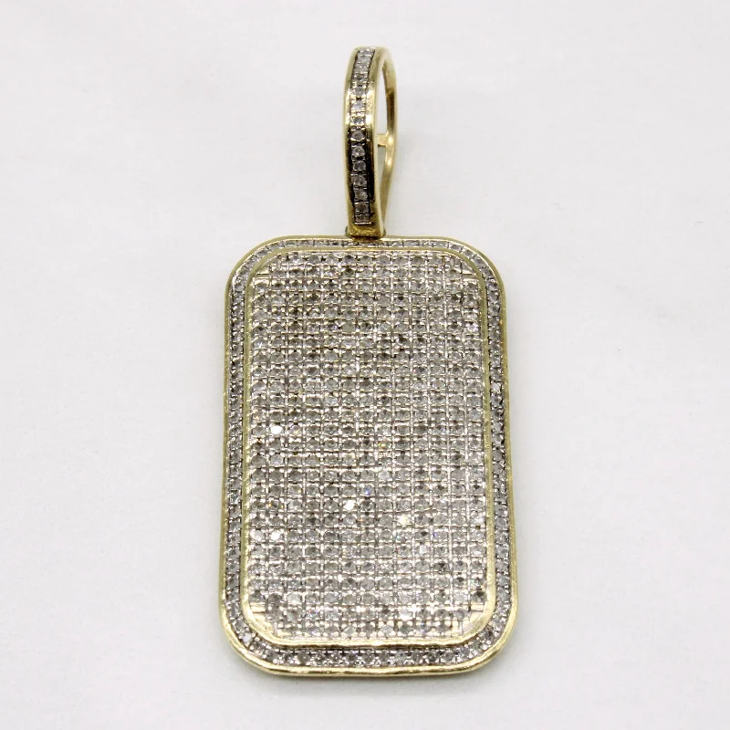 Diamond Pave Dog Tag Pendant | 1.00ctw |