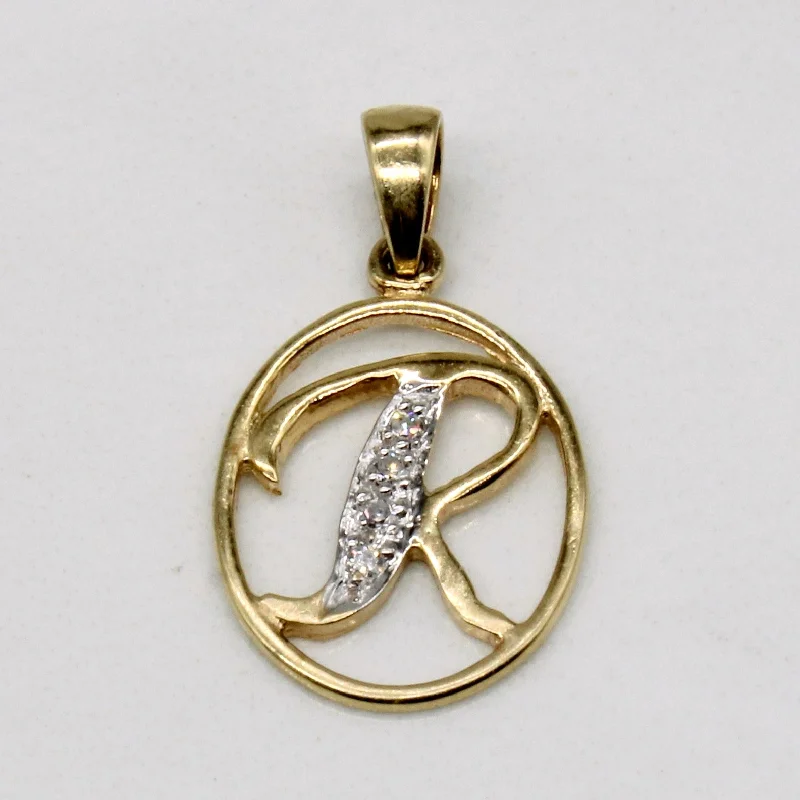 Diamond 'R' Initial Pendant | 0.02ctw |