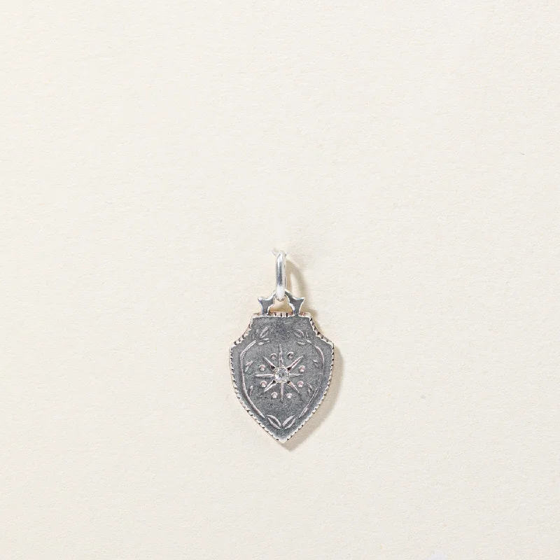 handmade lava stone bracelet Diamond Shield Charm | 0.01ct |