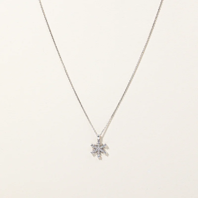 black diamond eternity band Diamond Snowflake Pendant Necklace | 0.15ctw | 19" |