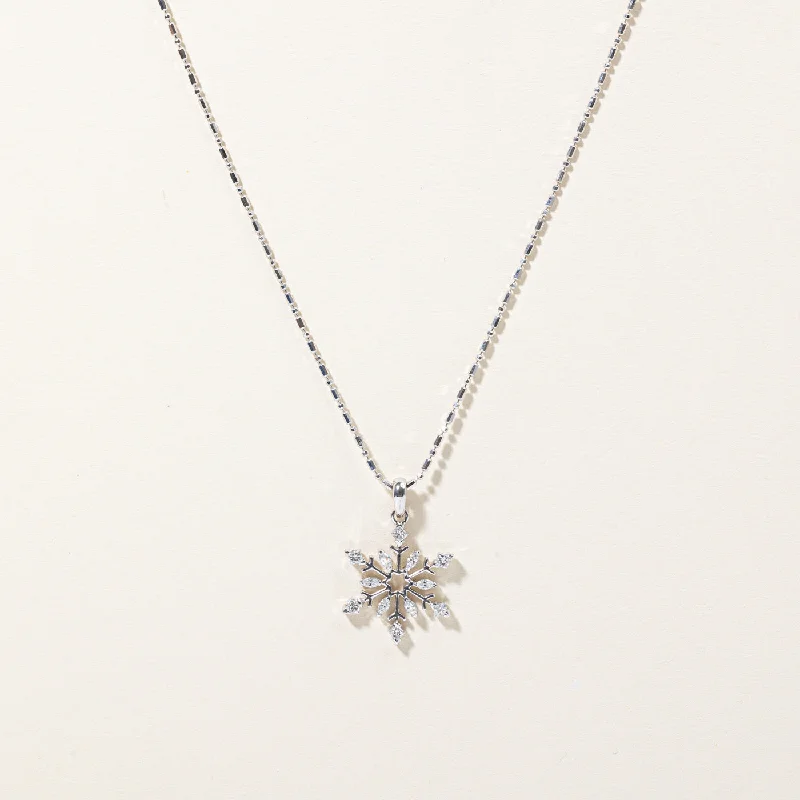 gold-plated figaro chain Diamond Snowflake Pendant & Necklace | 0.66ctw | 18" |