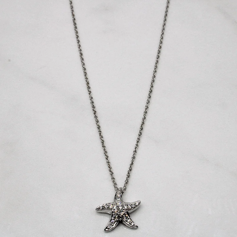 Diamond Star Fish Pendant & Necklace | 0.25ctw | 18" |