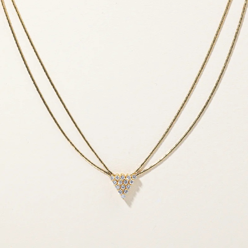 yellow sapphire engagement ring Diamond Triangle Pendant Necklace | 0.375ctw | 17" |