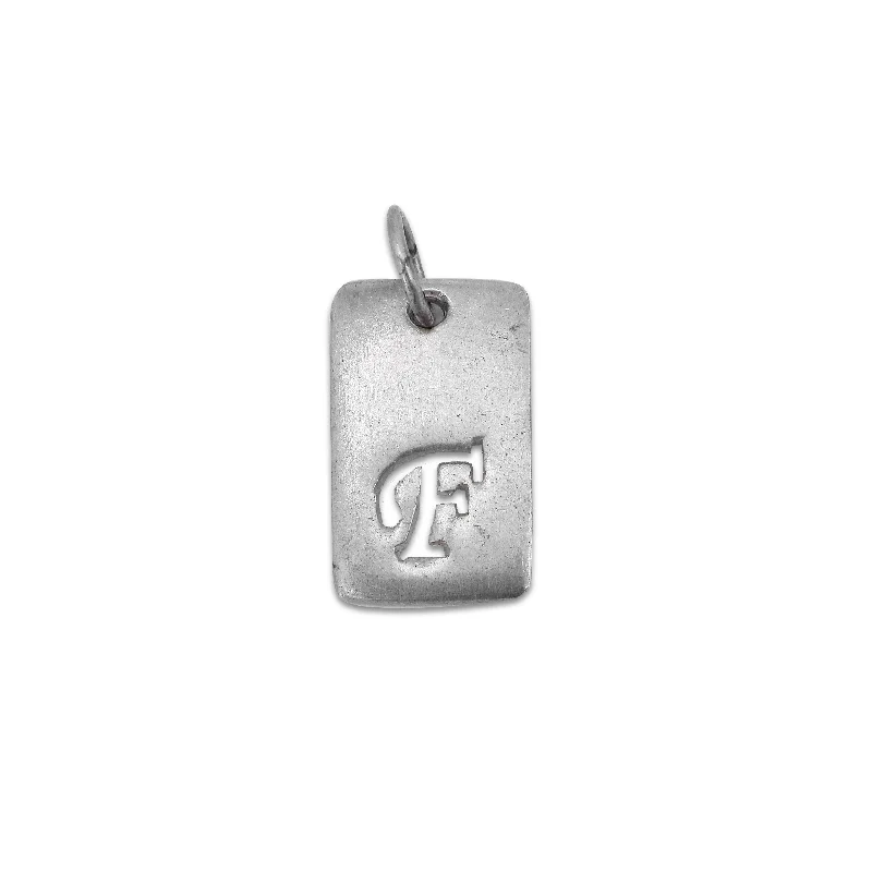 dainty rose gold chain bracelet Dogtag Pendant with Engraved F