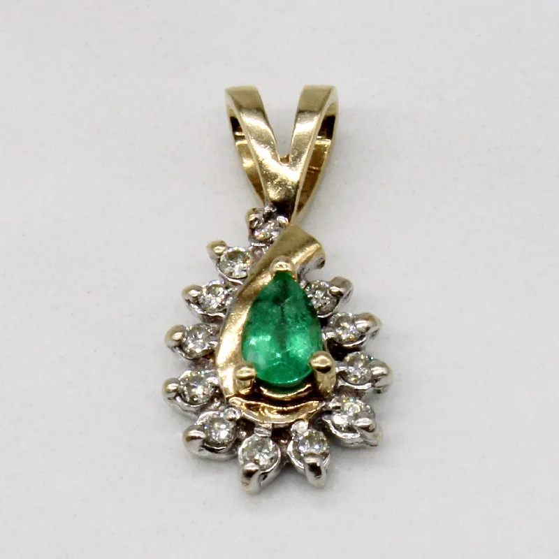 Emerald & Diamond Pendant | 0.20ct, 0.12ctw |