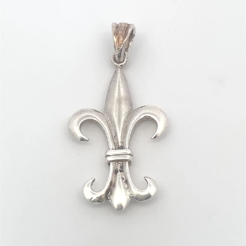 celestial moon and star bracelet Fleur-de-Lis  925 Sterling Silver Pendant