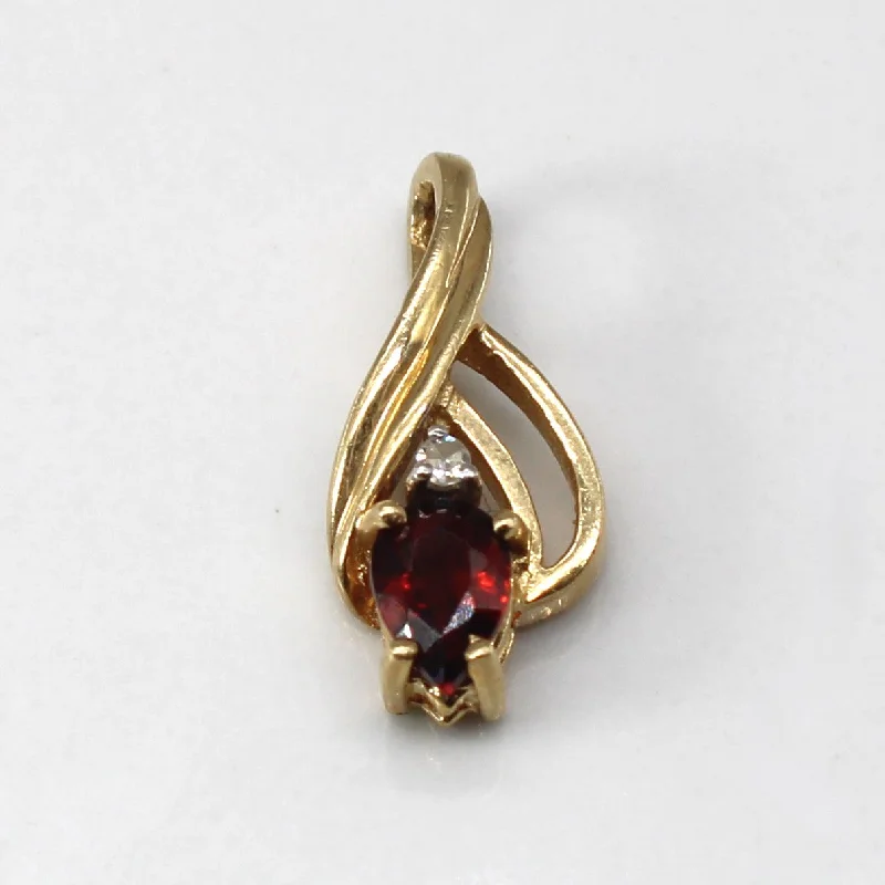 Garnet & Diamond Drop Pendant | 0.50ct | 0.02ct |