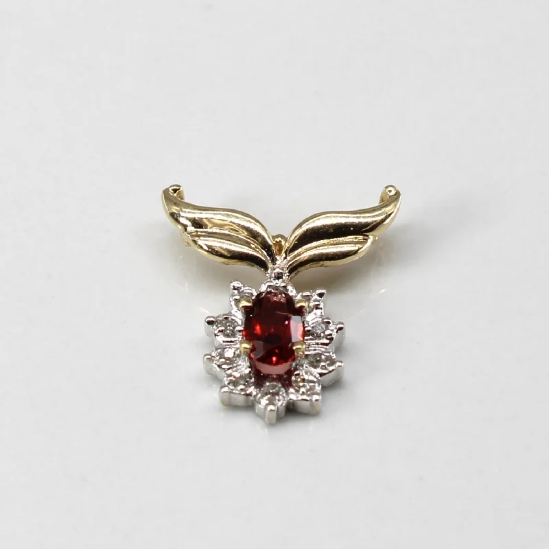luxury emerald ring platinum Garnet & Diamond Pendant | 0.25ct | 0.03ctw |