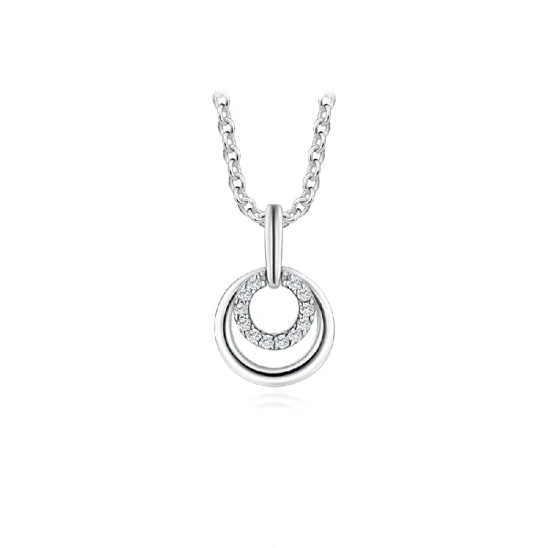 sterling silver infinity loop ring Halo Diamond Pendant